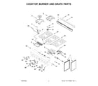 KitchenAid KFGC506JPA07 cooktop, burner and grate parts diagram