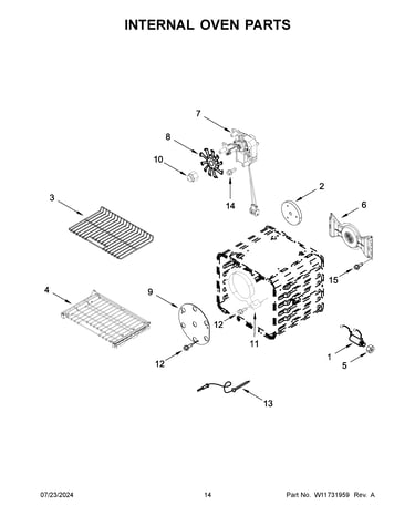 Internal oven parts