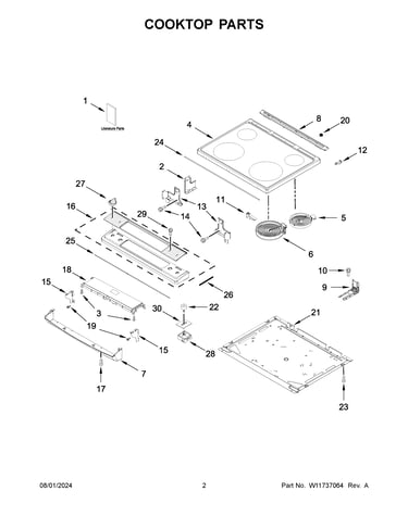 Cooktop parts