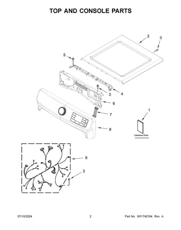 Top and console parts
