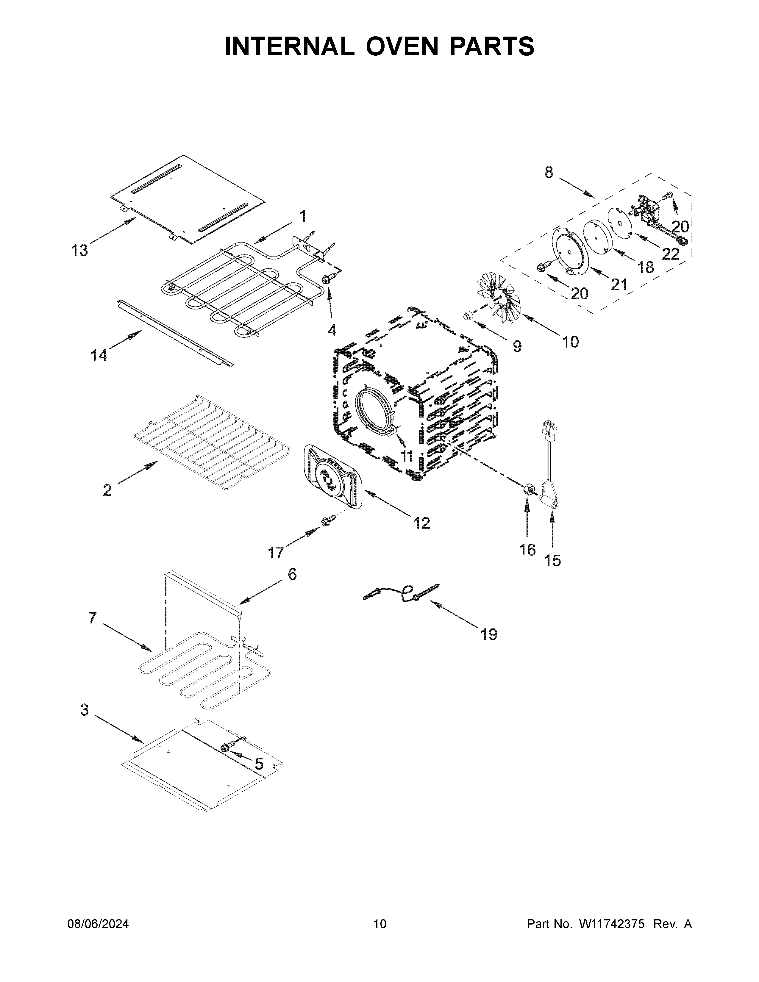 Internal oven parts