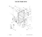 KitchenAid KDPM604KBS3 tub and frame parts diagram