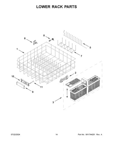 Lower rack parts