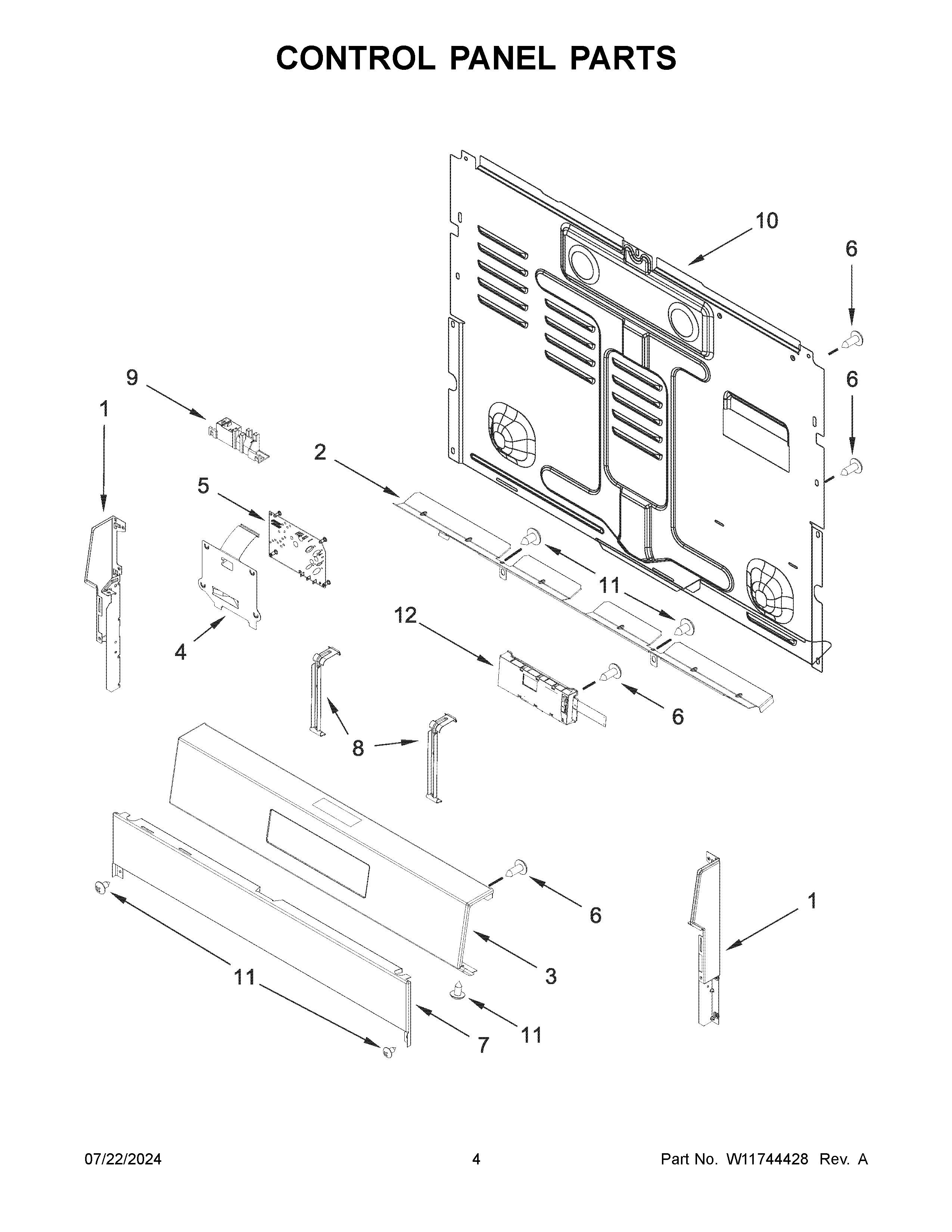 Control panel parts