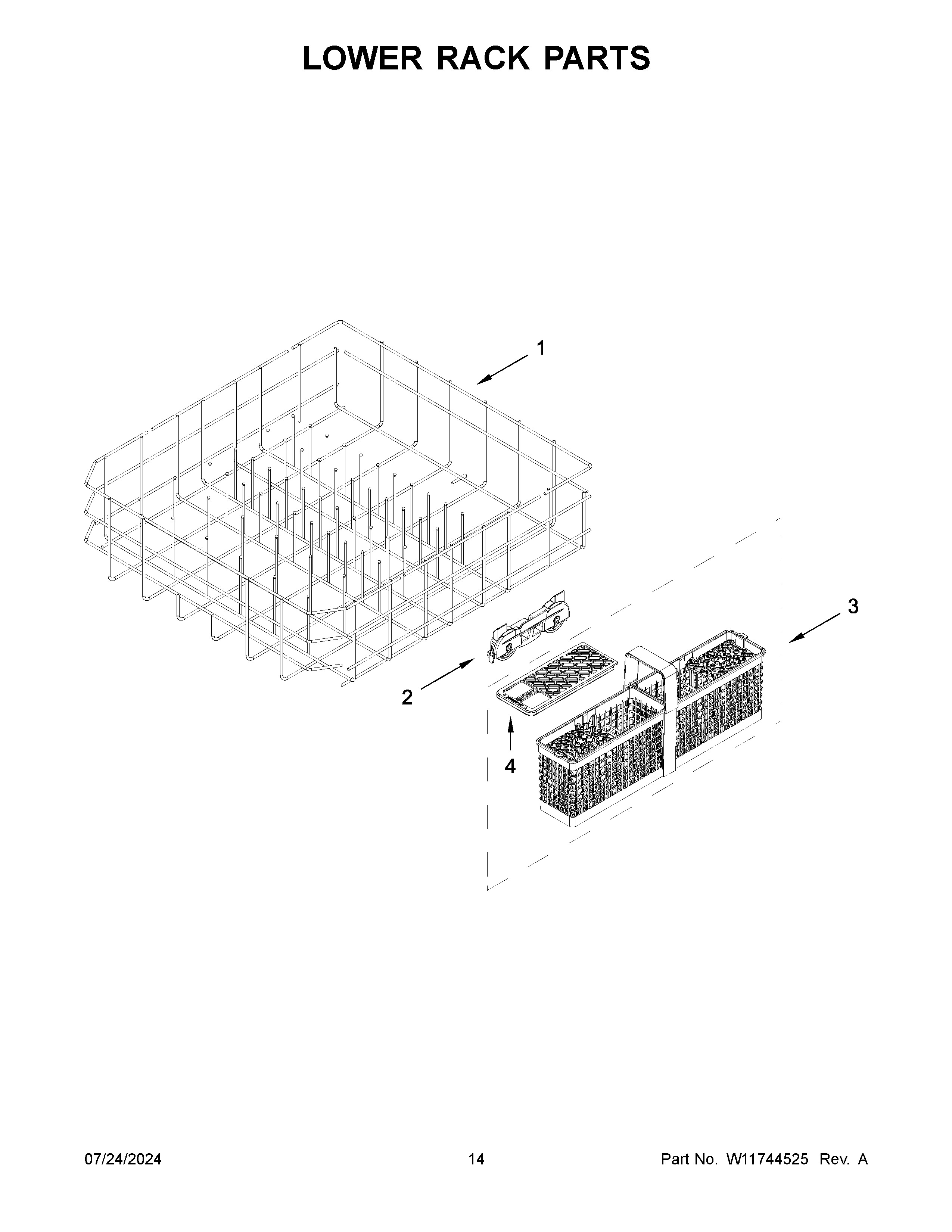 Lower rack parts
