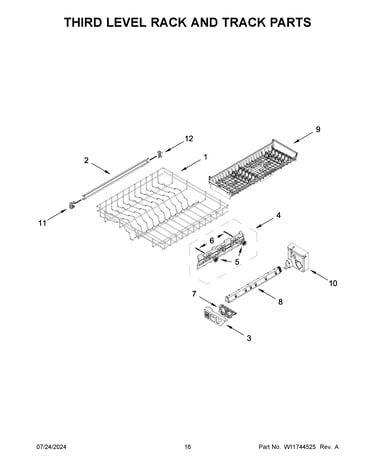 Third level rack and track parts