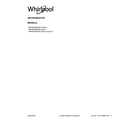 Whirlpool WRF560SMHW05 cover sheet diagram