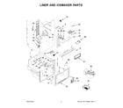 Whirlpool WRF560SMHB05 liner and icemaker parts diagram