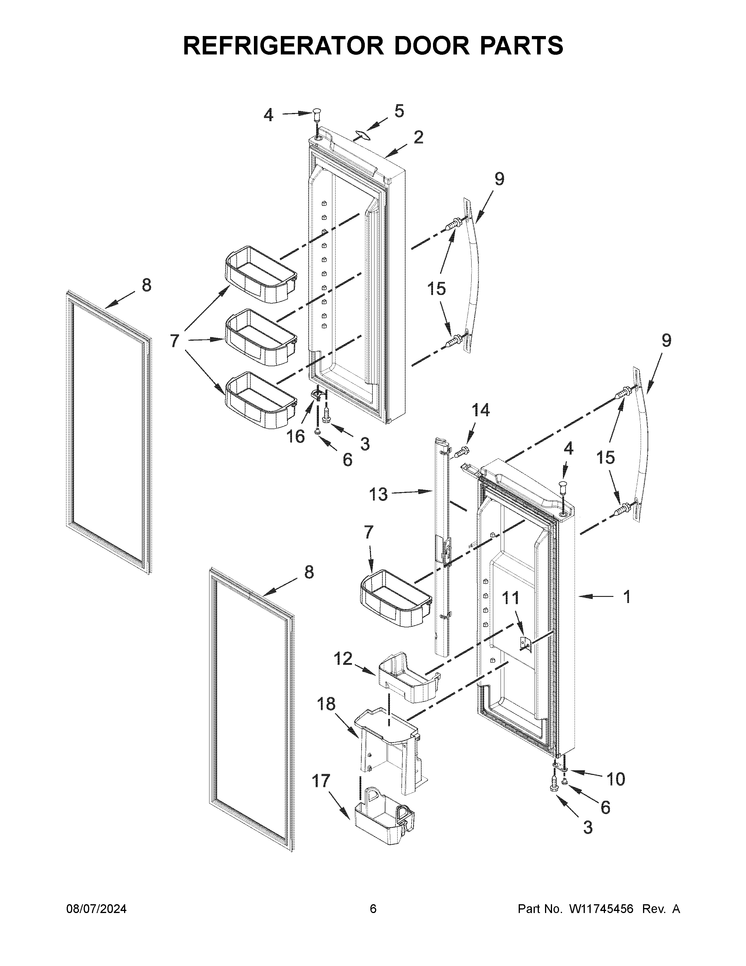 Refrigerator door parts