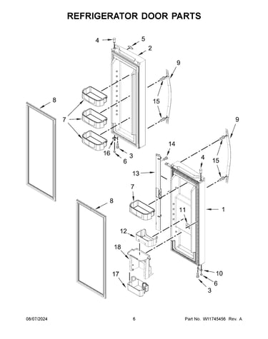 Refrigerator door parts