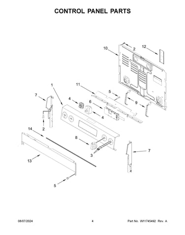 Control panel parts