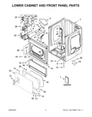 Lower cabinet and front panel parts