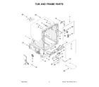 Maytag MDB9979SKZ3 tub and frame parts diagram