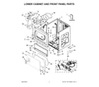 Whirlpool CGSP2958JQ0 lower cabinet and front panel parts diagram