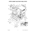 Whirlpool CGSP2958JQ0 upper cabinet and front panel parts diagram