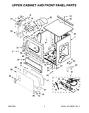 Upper cabinet and front panel parts