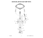 Whirlpool WTW4855HW3 gearcase, motor and pump parts diagram