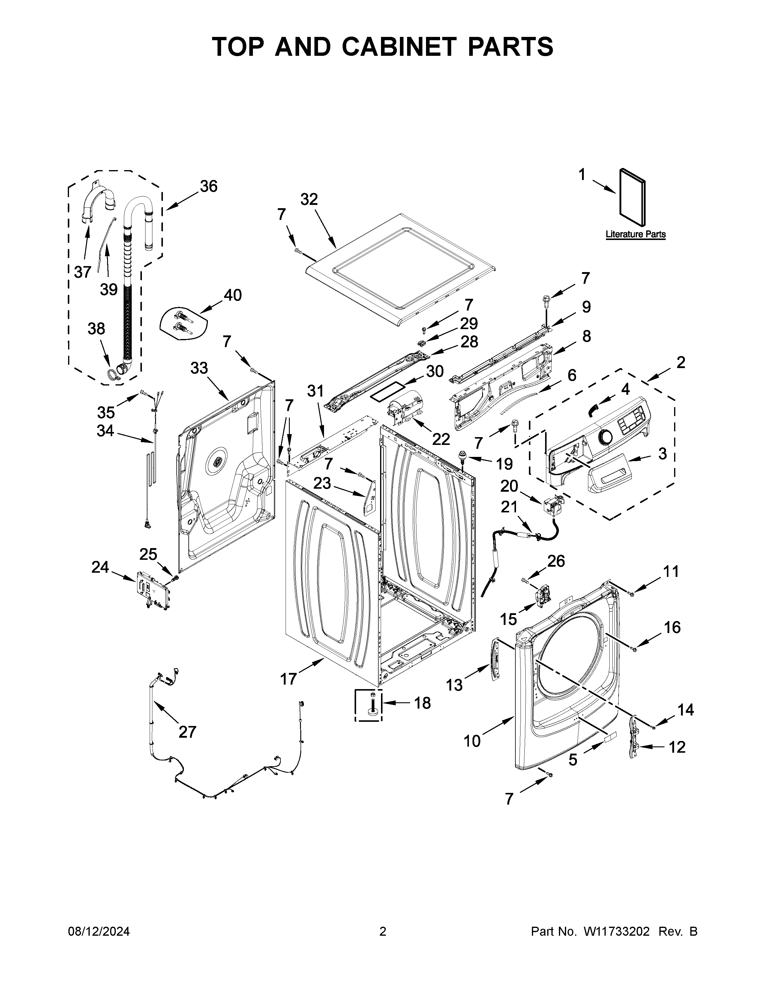 TOP AND CABINET PARTS