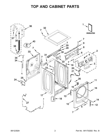 Top and cabinet parts