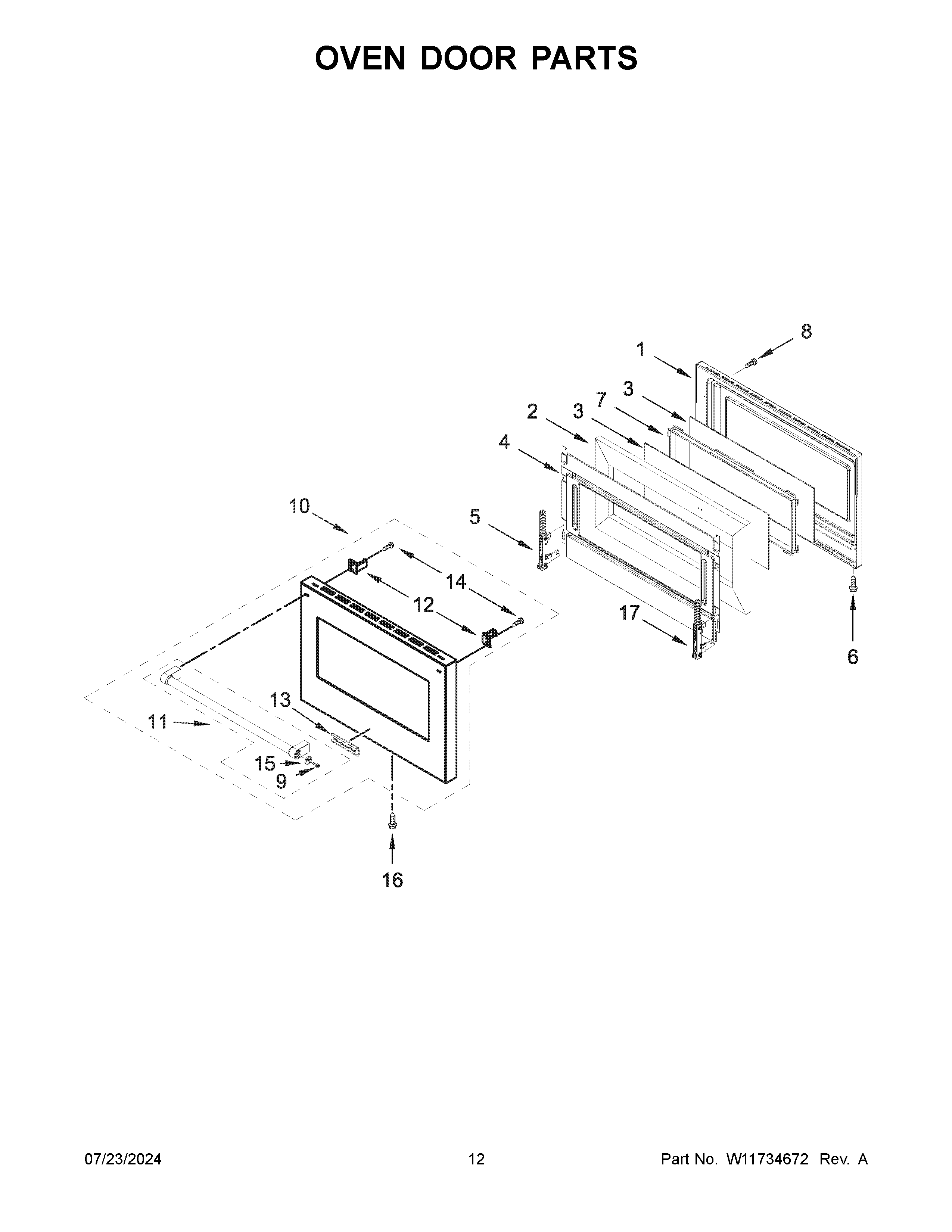 OVEN DOOR PARTS