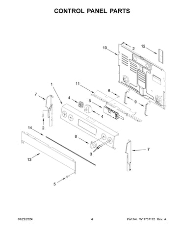 Control panel parts