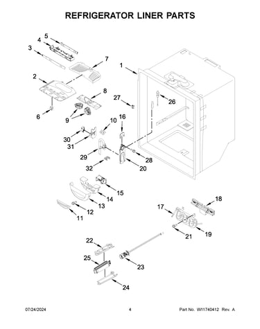 Refrigerator liner parts
