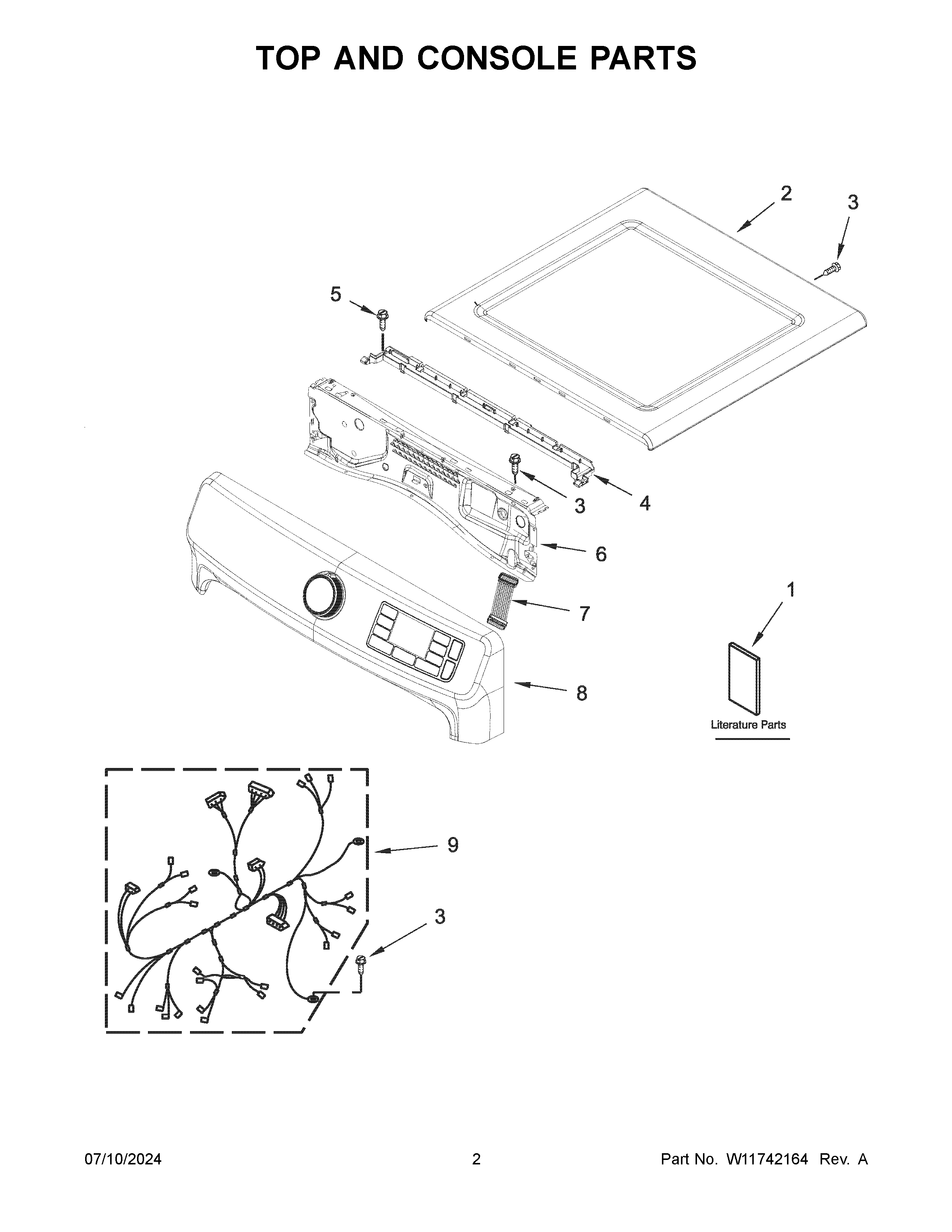 Top and console parts