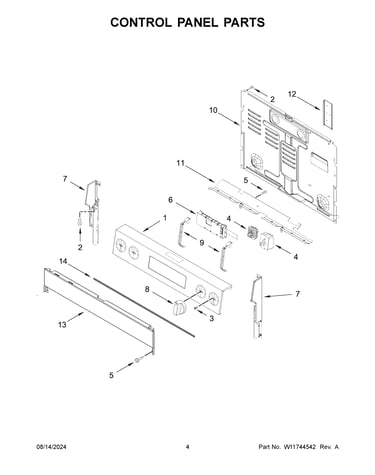 Control panel parts
