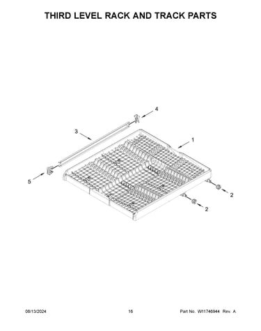 Third level rack and track parts