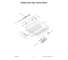 Jenn-Air JDPSS244PM1 upper rack and track parts diagram