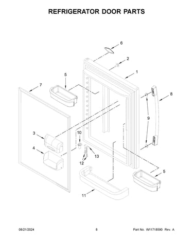Refrigerator door parts