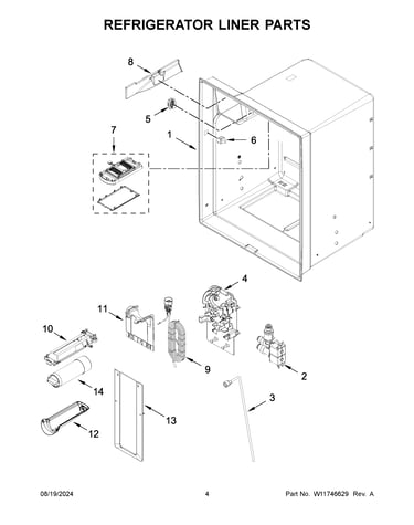 Refrigerator liner parts