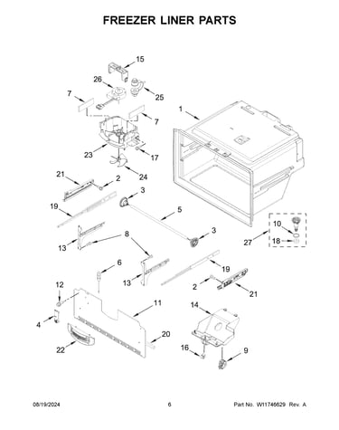 Freezer liner parts