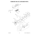 Maytag MFI2570FEB11 icemaker and ice container parts diagram