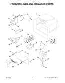 Freezer liner and icemaker parts