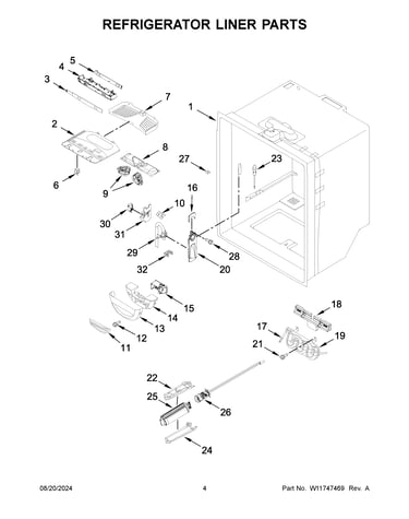 Refrigerator liner parts