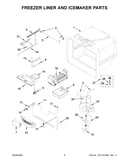 Freezer liner and icemaker parts
