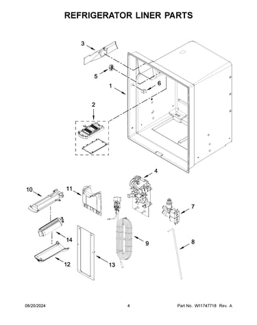 Refrigerator liner parts