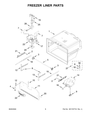 Freezer liner parts