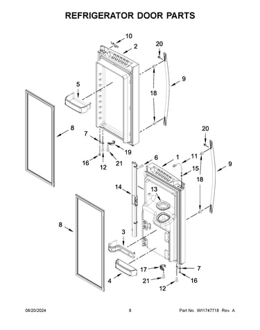 Refrigerator door parts