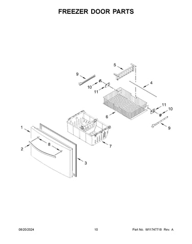 Freezer door parts