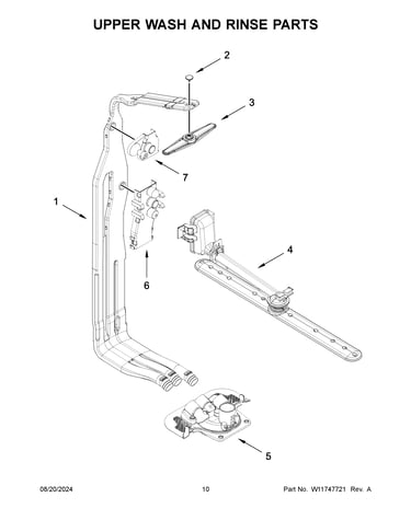 Upper wash and rinse parts