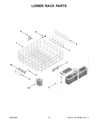 Lower rack parts