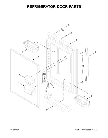 Refrigerator door parts