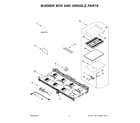 KitchenAid KFGC558JMH07 burner box and griddle parts diagram