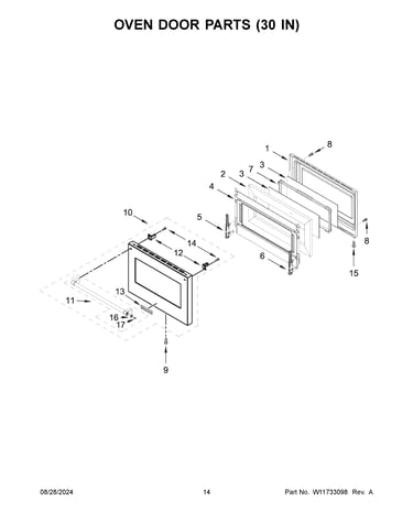 Oven door parts (30 in)