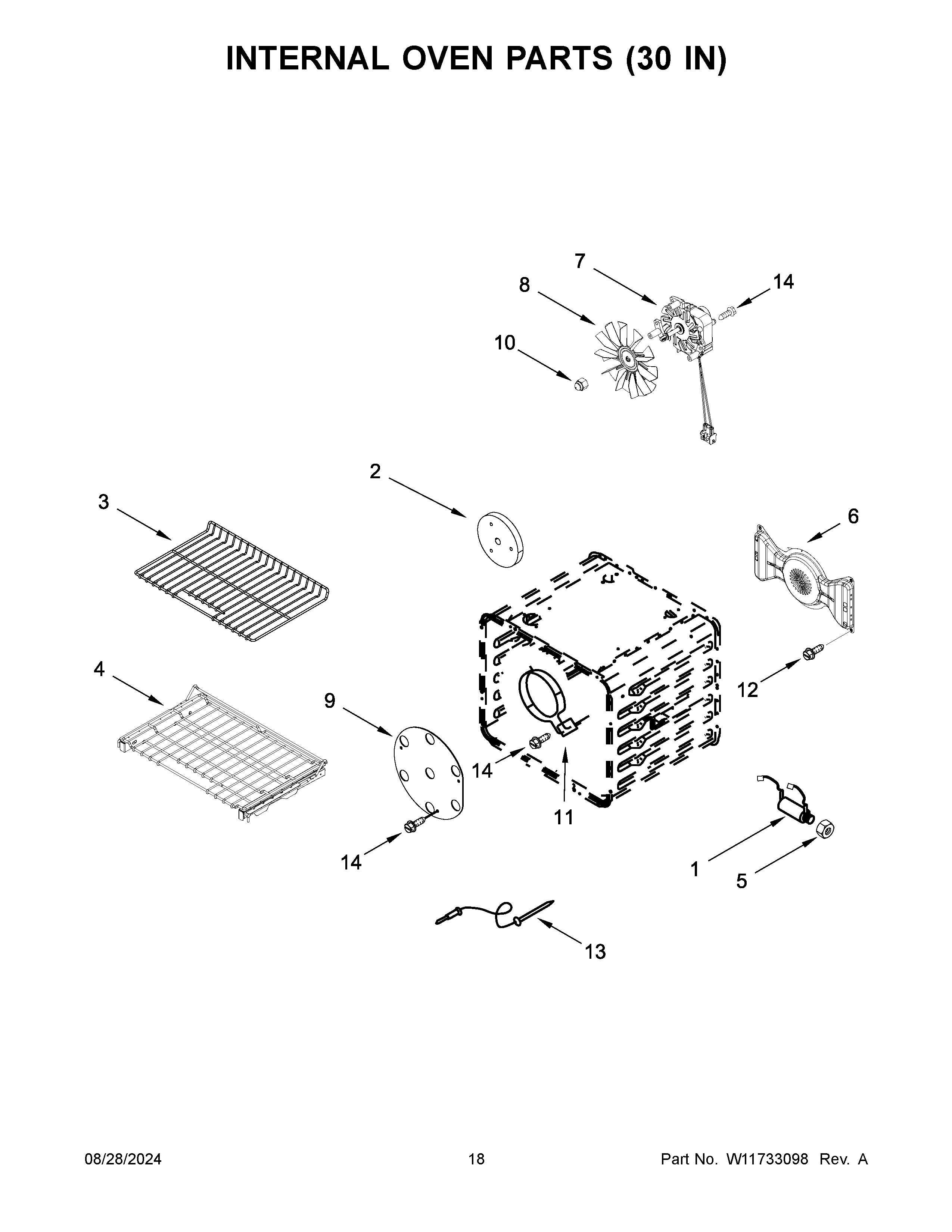 Internal oven parts (30 in)
