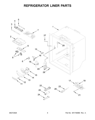 Refrigerator liner parts