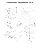 Freezer liner and icemaker parts
