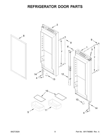 Refrigerator door parts